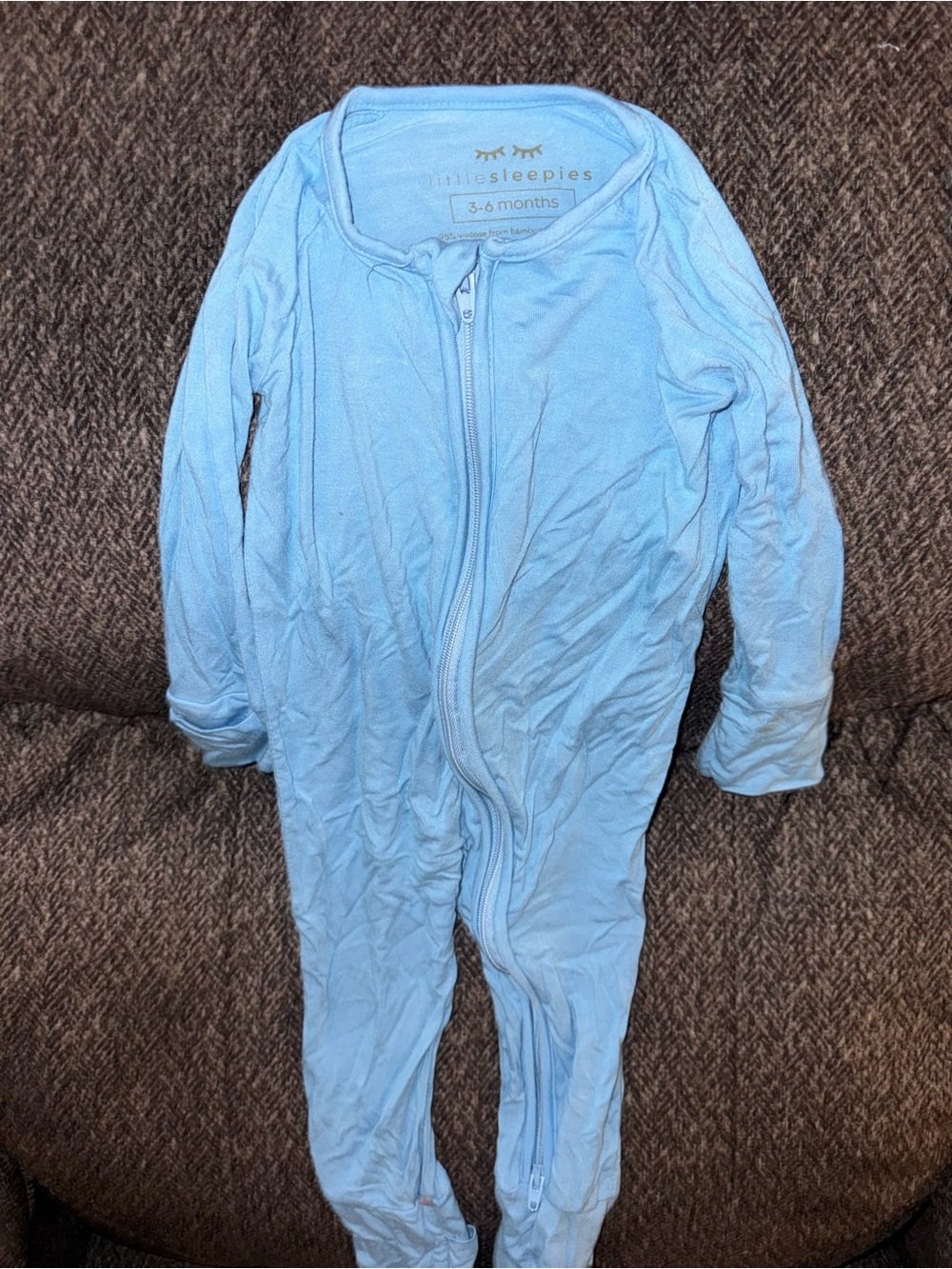 Little Sleepies Sky Blue Footed Zipper One-Piece